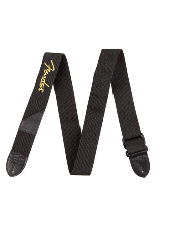 fender black polyester logo straps